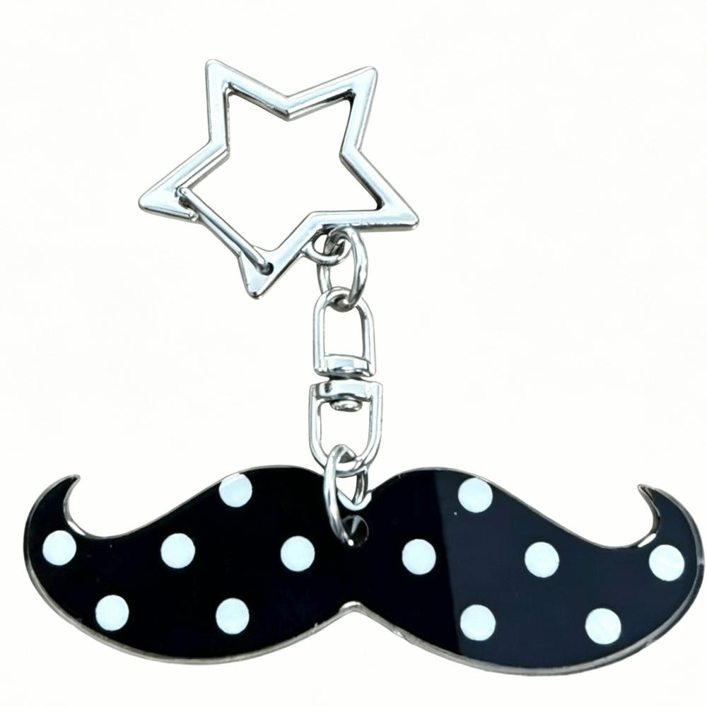 Versatile Beard Keychain Cartoon Shaped Backpack Pendant Polka Dot Hanging Piece  Gift for Friends