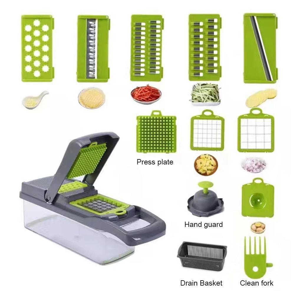 

11 in 1 Vegetable Chopper Fruit Slicer Mandoline Slicer Cutter with Drain Basket Potato Onion Chopper Dicer Vegetable