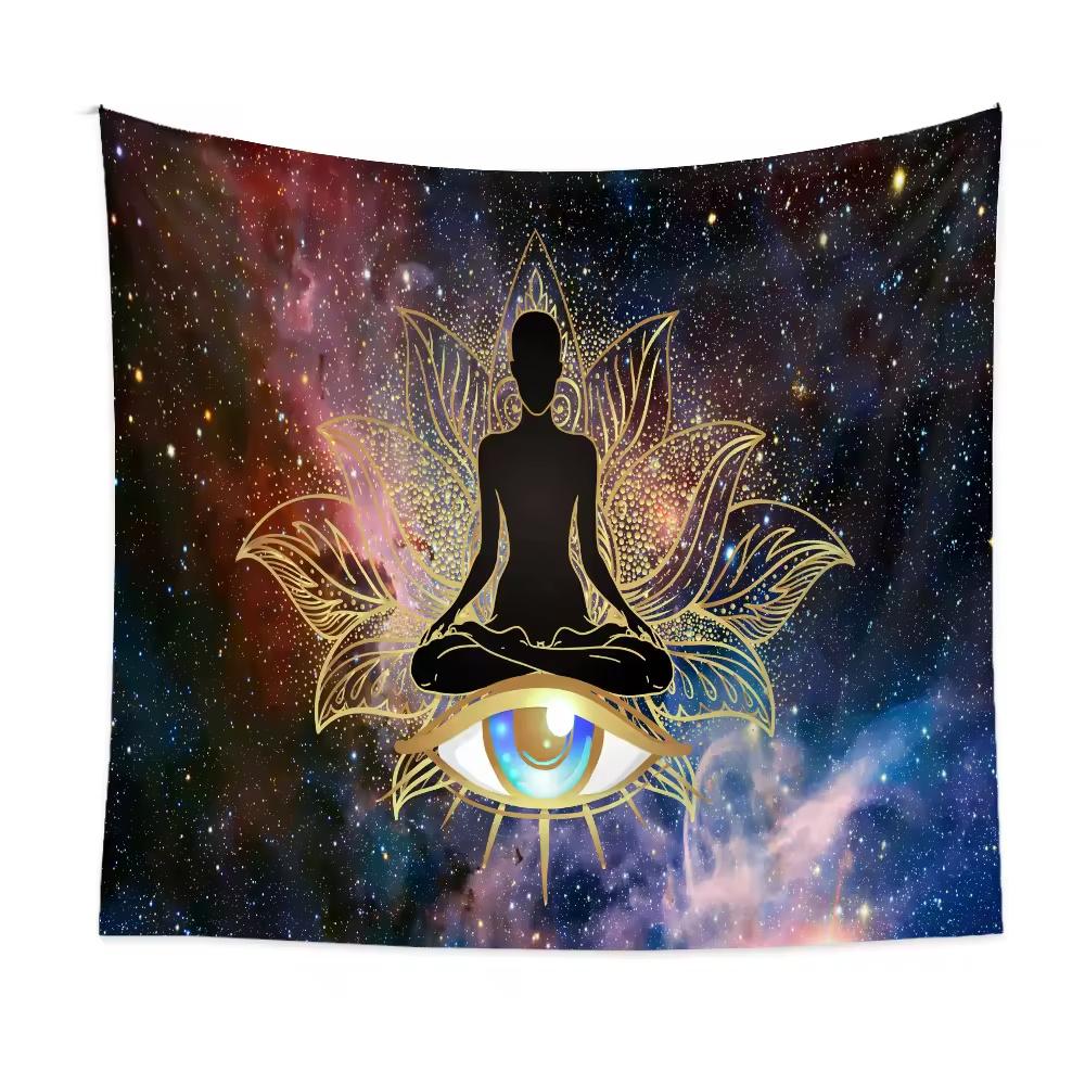 

Indian Buddha Meditation 7 Chakra Yoga Tapestry Wall Hanging Mandala Tapestries Wall Cloth Psychedelic Background Cloth Blanket 74x94cm(29x37in)