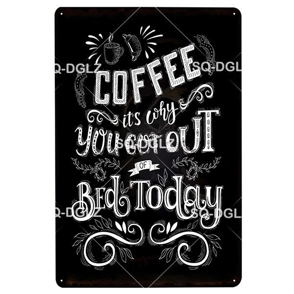 [SQ-DGLZ]Coffee Metal Sign Vintage Metal Plaque Plate Decor For Pub Bar Wall Decor Tin Signs Retro Cafe Poster Coffee Shop