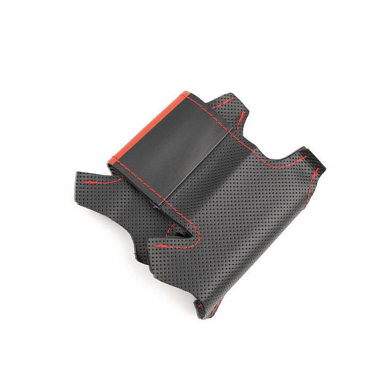 Red Line with Red Strip Hand-Braids Car-styling Steering Wheel Cover Leather Trim For Subaru Forester 2008-2015 XV 2012-2015