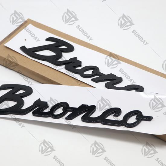For -2025 Bronco M-1447-BSMB Gloss Black Script Fender Emblems – Pair