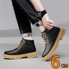 Man Elevator Ankel Boots Height Increase Shoes for Men Insole 6CM Platform Shoes Lift Women High Heel Leather Boots Plus Size 46