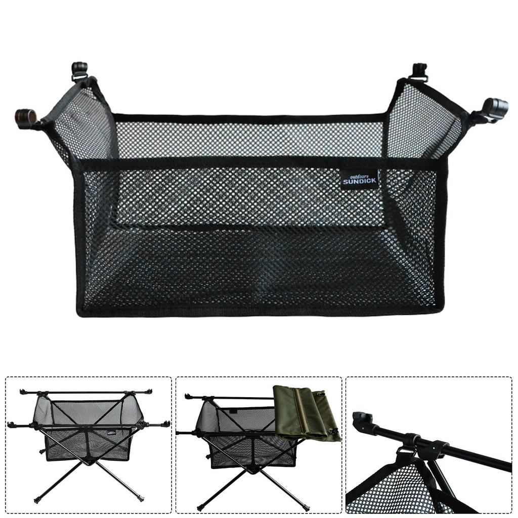 Portable Folding Table Storage Net Shelf Bag Stuff Mesh For Picnic Outdoor Camping Barbecue Kitchen Folding Table Rack Hanging