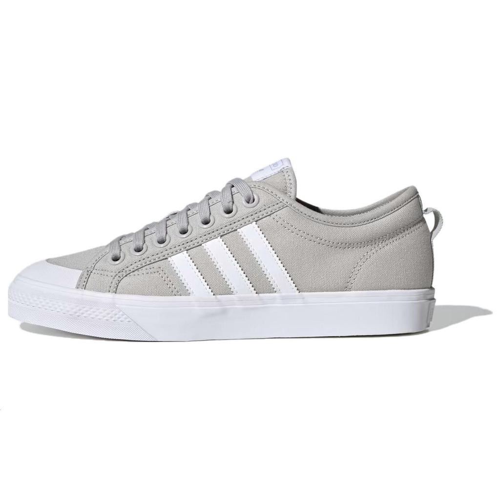 Adidas Originals Nizza Comfortable Versatile Classic Shock Absorbing Durable Low-Top Skate Shoes Unisex Skate Shoes Gray HQ8526