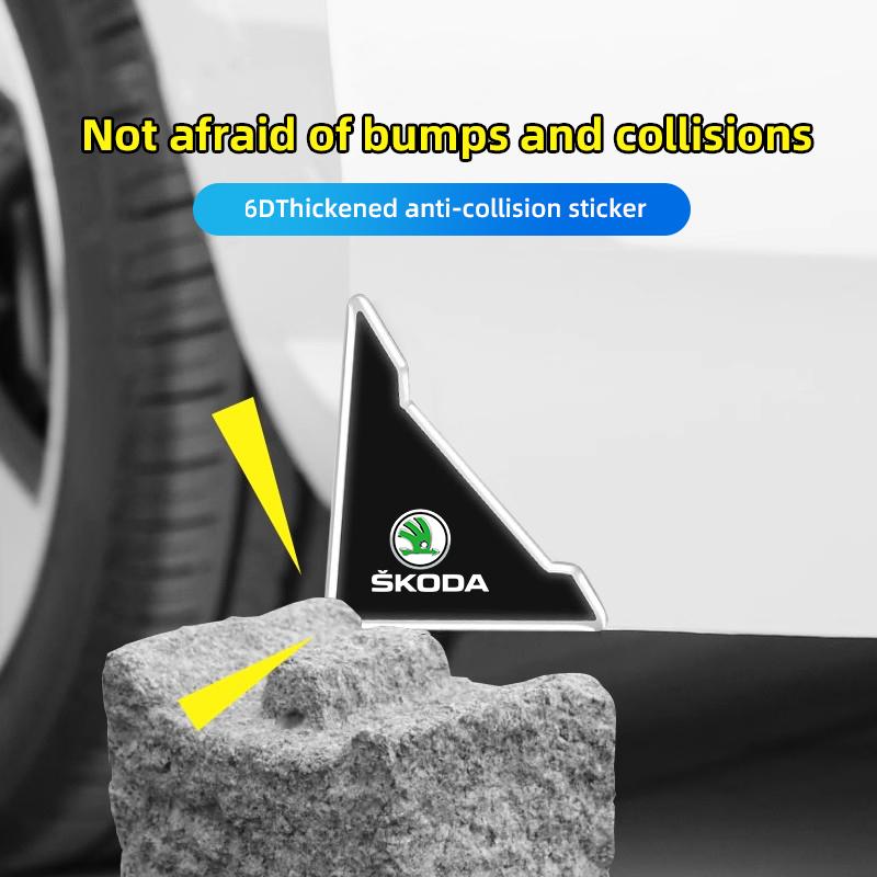 AAABT1 2Pcs Car Door Corner Protector Stickers Decoration For Skoda Octavia Kodiaq Fabia Vrs Superb Karoq Yeti Rapid Mk3 A4 A6 Octavia