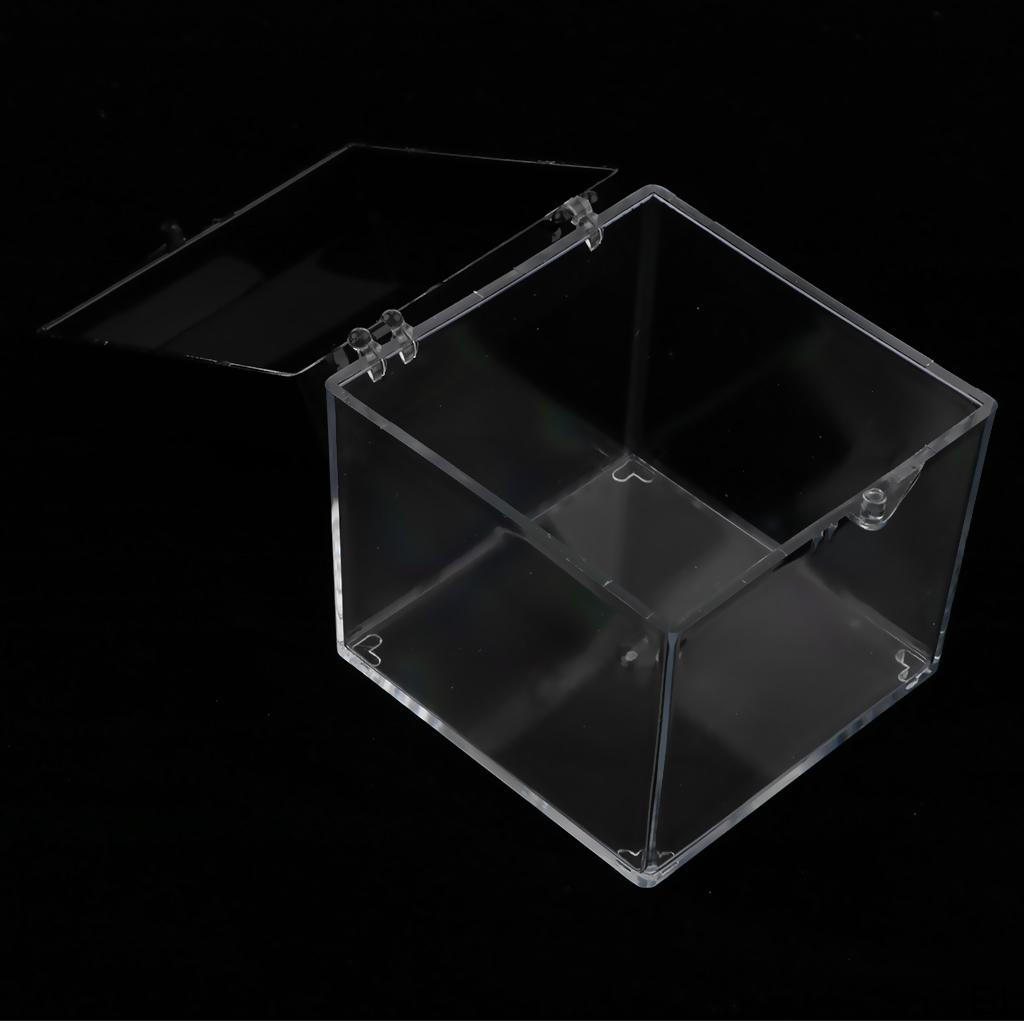 6.5x6.5x7cm Transparent Dustproof Display Case with Balck Base For Rock & Mineral Collection
