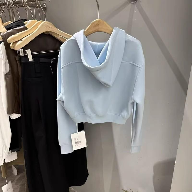 Cardigan Sweater Women's Autumn and Winter Korean Version Short Hooded Korean T-shirt Women's Coat Trendy Ins Women's Top Women's