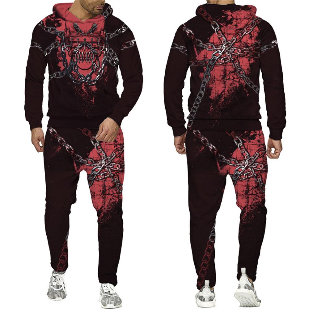 Готическая толстовка с принтом черепа/спортивный костюм с 3D-принтом — фото 22