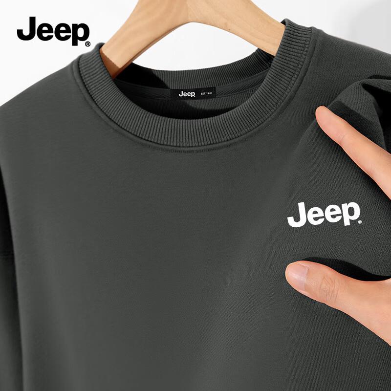 JEEP Men's 2025 Heavyweight Crew Neck Loose Fit Pullover Sweatshirt