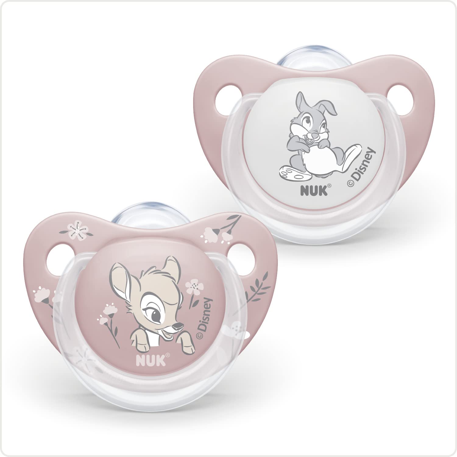 

NUK Bambi Pacifiers for Disney with Disinfectant Set of Baby OCNK10736839B 6-18 Months, Design, Case, Teeth-Friendly Design, Silicone, 2, Supplies,