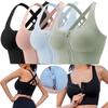 Women's Support Cross Back Wirefree Removable Cups Women's Zipper Front Closure Yoga Sport Bra Sports Bra