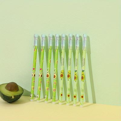 Back To School Season 2pcs 0.5mm Creative Cartoon Fruit Avocado Straight Rod Neutral Pen Signature Pen Gift Pen Office Stationery