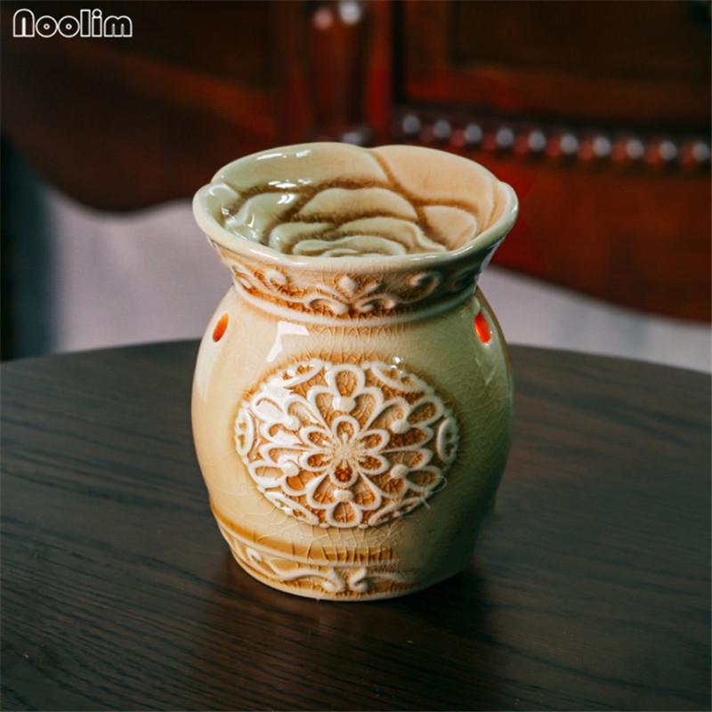 Bruciatore in ceramica, portacandele in ceramica per lumini da tè, portacandele in ceramica per lumini da tè, bruciatore per oli aromatici in ceramica, bruciatore per fusi o diffusore di oli