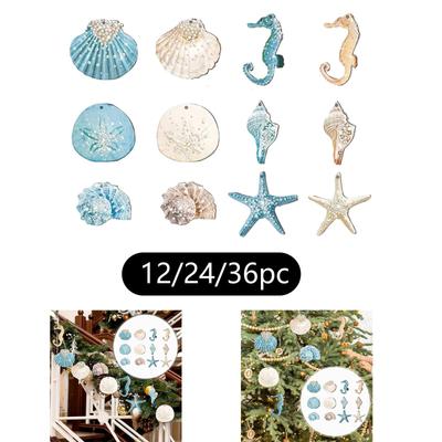 Beach Ocean Themed Christmas Ornaments Reusable Christmas Tree Hanging Ornaments for Holiday Party Office Halloween Thanksgiving