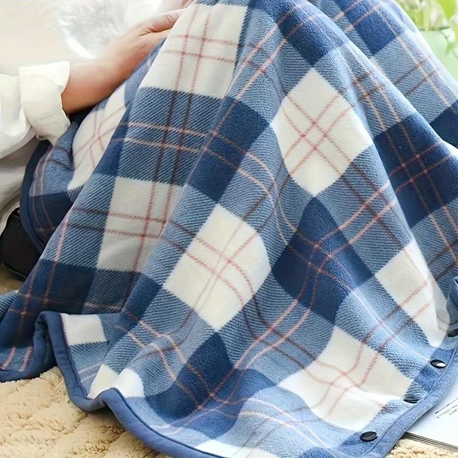 1pc Wearable Blanket Shawl Flannel Soft Warm Wrap for Adults Office Home Comfort Lazy Day Cozy Gift