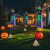 Animated Witch Broom 9.84Ft Sound Activation Broom Halloween Animatronic Witch Spooky Home Decor For Holiday Walkway Cosplay