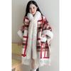 Mit Fleece gefütterter verdickter Schal Großer Pelzkragen Umhang Umhang Oberbekleidung Damen Herbst und Winter Neuankunft stilvolle Kapuzenoberbekleidung