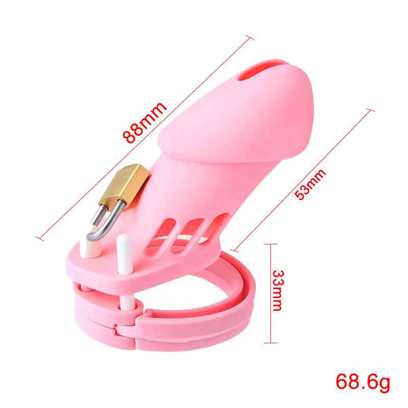Plastic Urethra Chastity Lock with 5 Snap Ring Penis Bondage Adult Men's Chastity Cage Cock Restriction BDSM Abstainer Sextoys