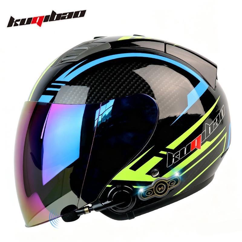 Cool Ride Bao Lightweight Bluetooth Motorcycle Helmet with Double Visor, 3C Certification, Long Battery Life, and Excellent Sound Quality
