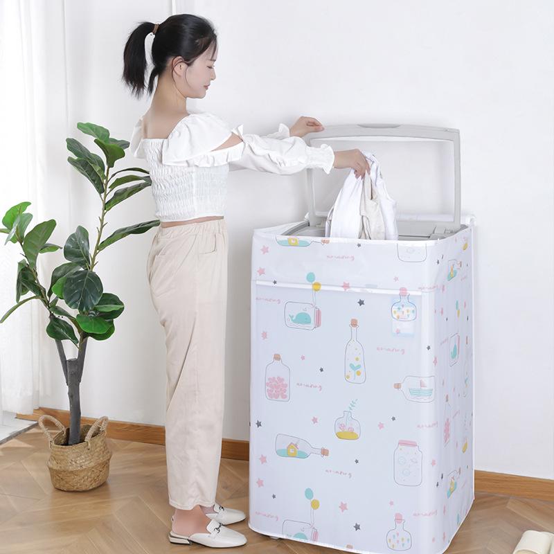 Waschküche PEVA Waschmaschinenabdeckung 1 Stück Wasserdicht Glatt Staubdicht Multifunktional