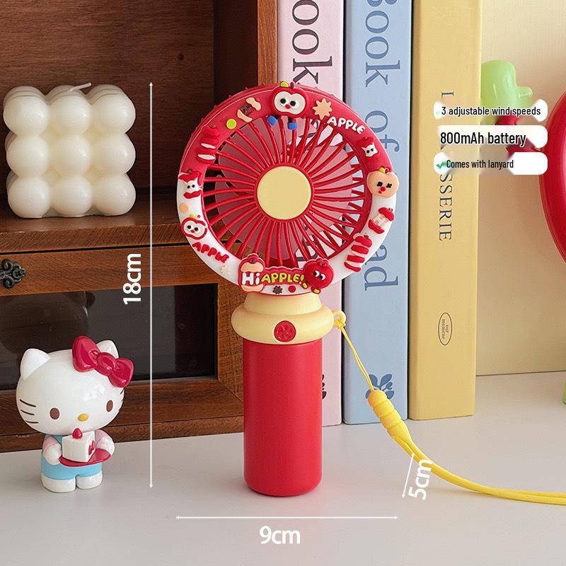 

Portable Rechargeable Fan & Phone Holder with Lanyard - Cute Design, Three-Speed Wind Adjustment for Hands-Free Convenience 93*84*185