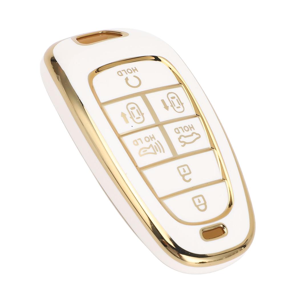 7 Buttons Car Key Fob Cover PU Full Coverage Protective Portable Car Key Cover Protector for Sonata     2022 to 2024