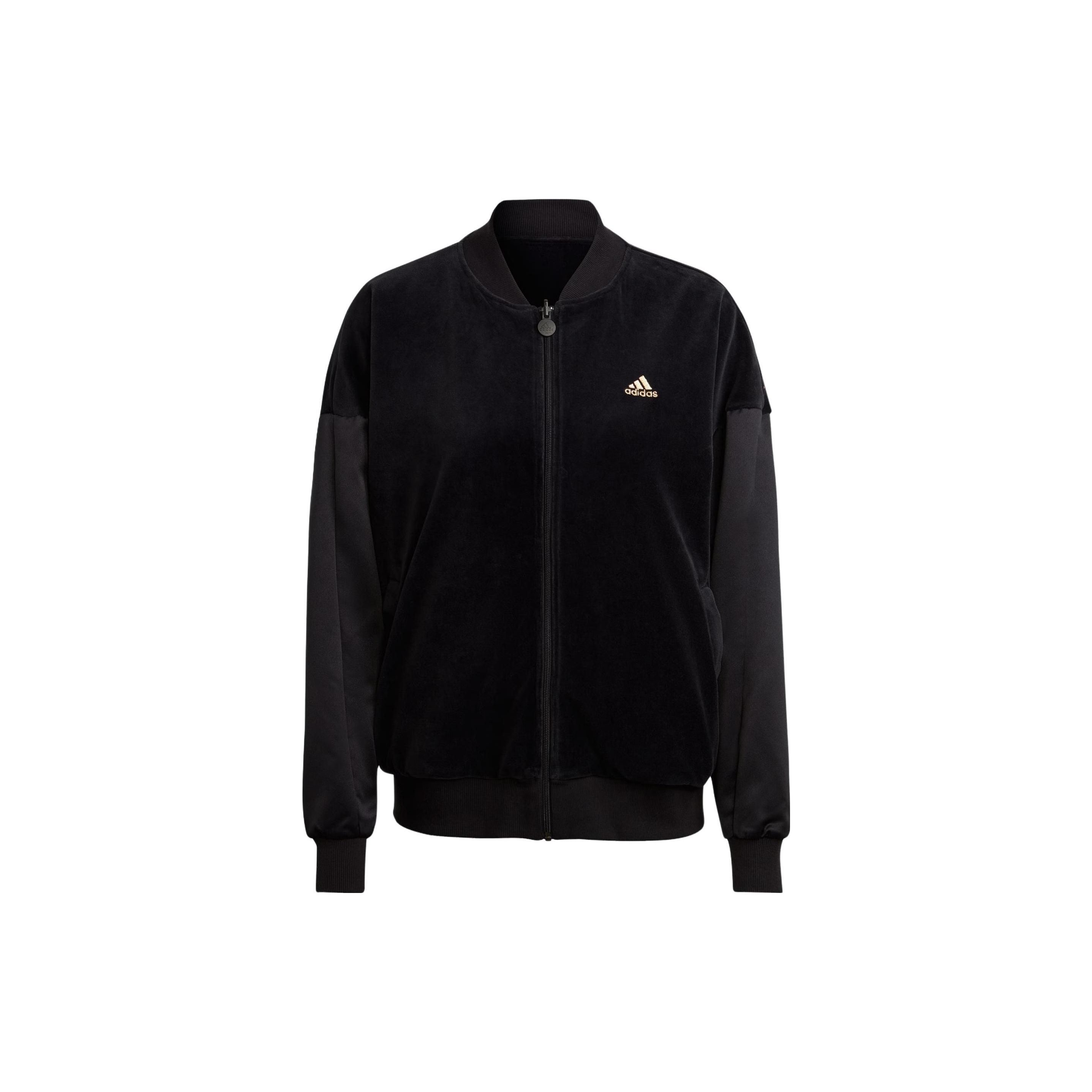 Adidas Embossed Monogram Reversible Letter Logo Print Sports Jacket Women Jacket Black IA3173 L
