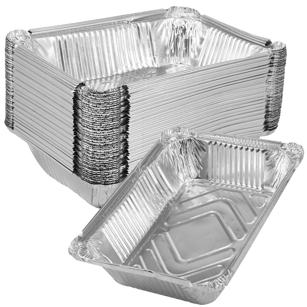 50set Aluminum Foil Pans with Lids Disposable Thickened Food Container BBQ Tray Non-Stick Packing Boxes Kitchen Baking Tool