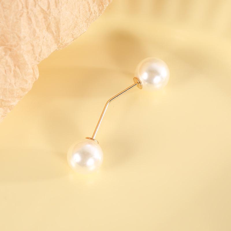 Taillenraffende Brosche mit Imitationsperlen und Strasssteinen, Anti-Expositionssicherheitsnadel, Ein-Wort, Gebogen, Gerader Einsteckstift.