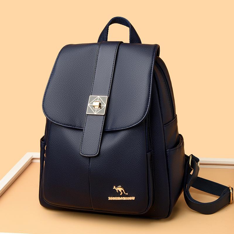 Dámská taška z měkké kůže Batoh pro maminku Proti krádeži Cestovní batoh