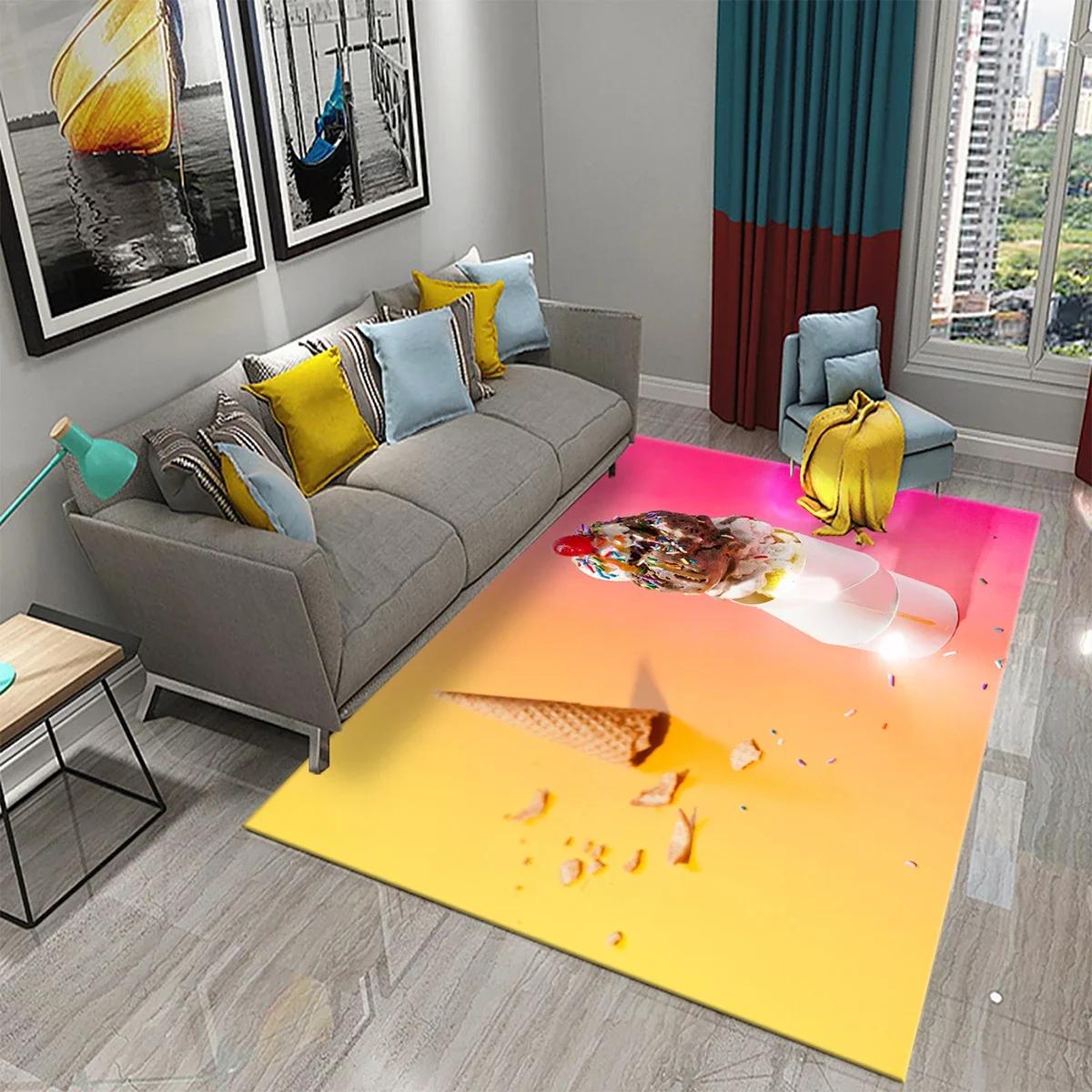 

Ковер Мороженое Десертный Узор Коврики для Гостиной Детской Спальни Коврик для Веранды Кухонные Нескользящие Коврики Декор Прихожей Ковер 50x80cm