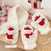 Cute Plush Winter Set: Scarf & Fingerless Mittens for Girls
