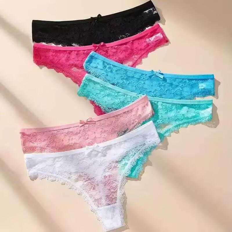 1Pcs Sexy Höschen Frauen G-String Tanga Spitze Unterwäsche Pantys Low-Taille Weibliche Unterhose Mesh Perspektive Briefs Dessous