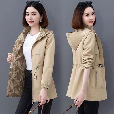 Spring Women's Jackets Causal Windbreaker Two-Sided PiercingThin Basic Coat Lightweight Jacket Outwear Women Clothing