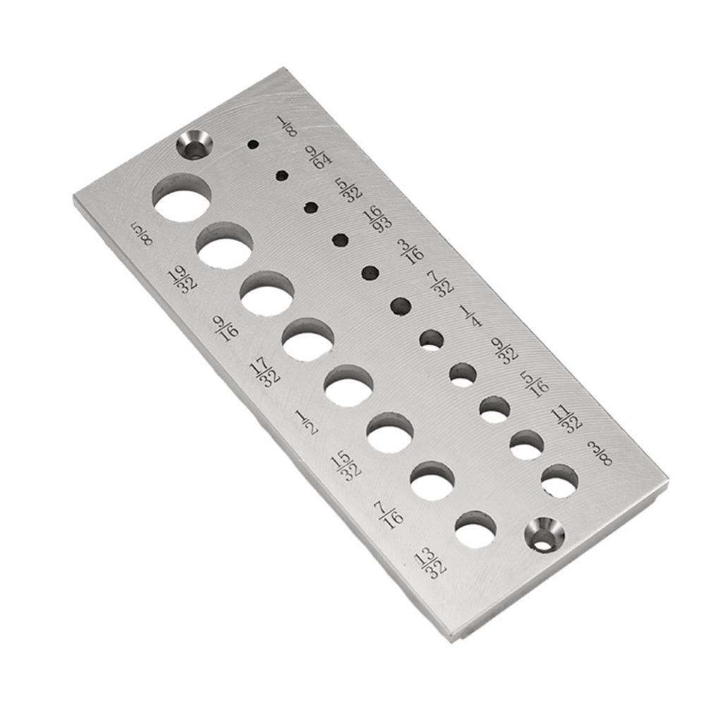 Steel Dowel Plate 19 Holes Dowel Maker Steel Plate with Holes from 1/8 Inch To 5/8 Inch for Woodworking Hardwoods