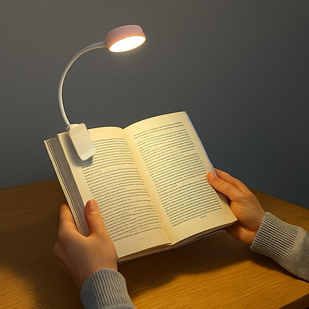 Adjustable reading light with 3 color modes - compact design, perfect for nighttime reading, soft LED eye-friendly light, battery powered.