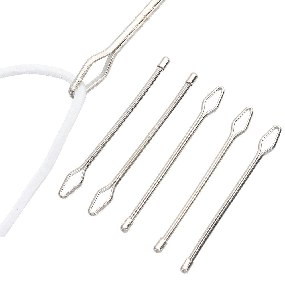 5pcs Hand Tool Self-Locking Clip Tweezers Easy Threaders Wearing Threaders Guide Stainless Steel Elastic Rope Threader