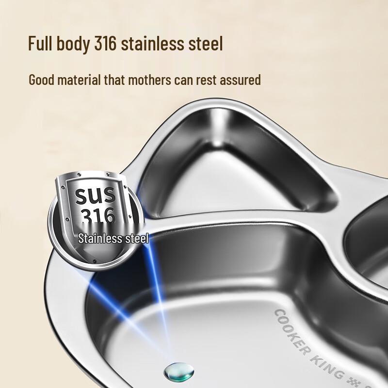 COOKER KING 316 SS Kids Divided Plate