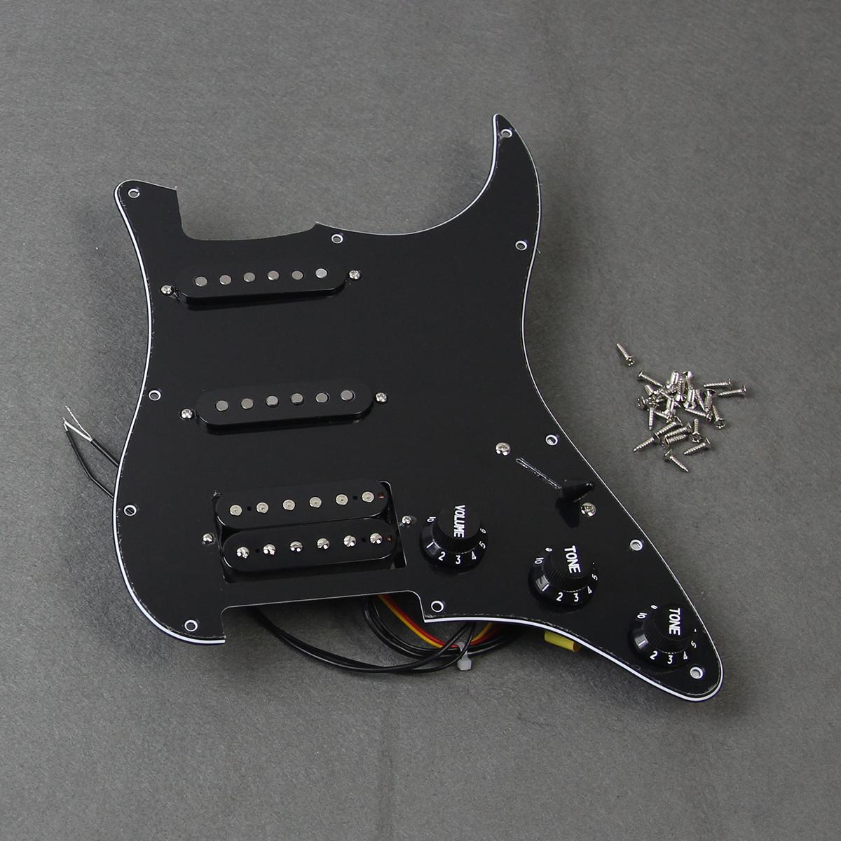 FLEOR Alnico 5 HSS Prewired Electric Guitar Pickguard SSH Loaded ST Guitar Parts