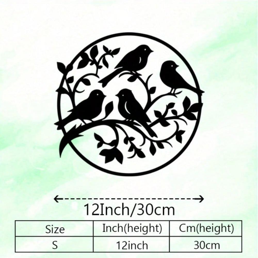 Vintage Metal Magpie Wall Art Circular Rustic Bird Decor Durable Iron Gift For Bird Lovers TY9805-01