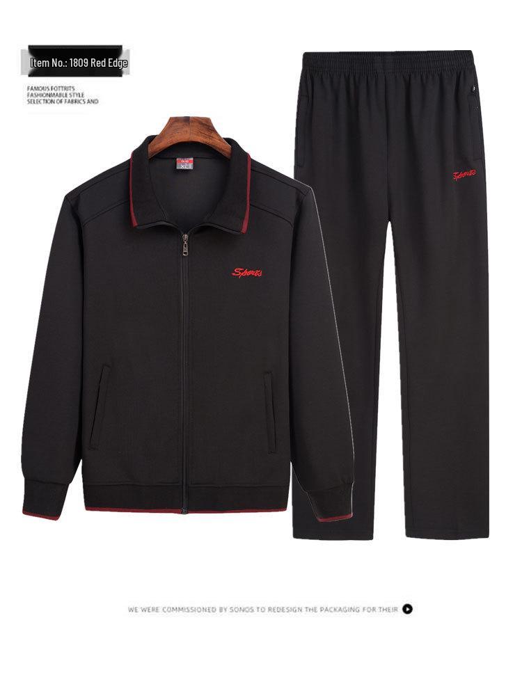 Men's Spring and Autumn Sports Suit for Middle-aged and Elderly – Grandpa Casual Two-Piece Set