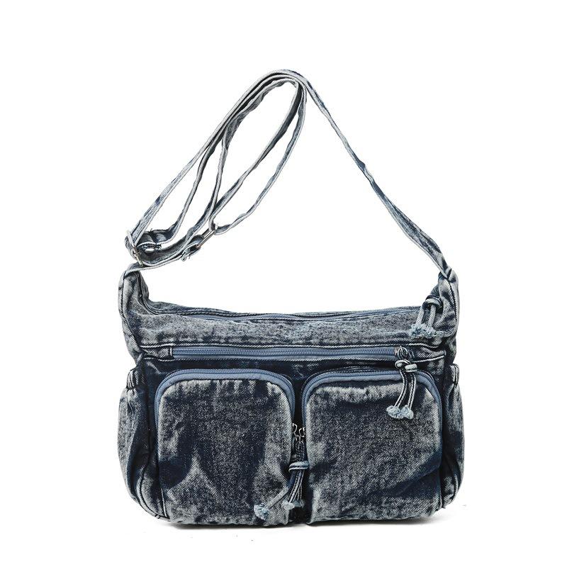Denim backpack 2025 summer new shoulder messenger bag fashion simple shoulder bag trend women satchel casual