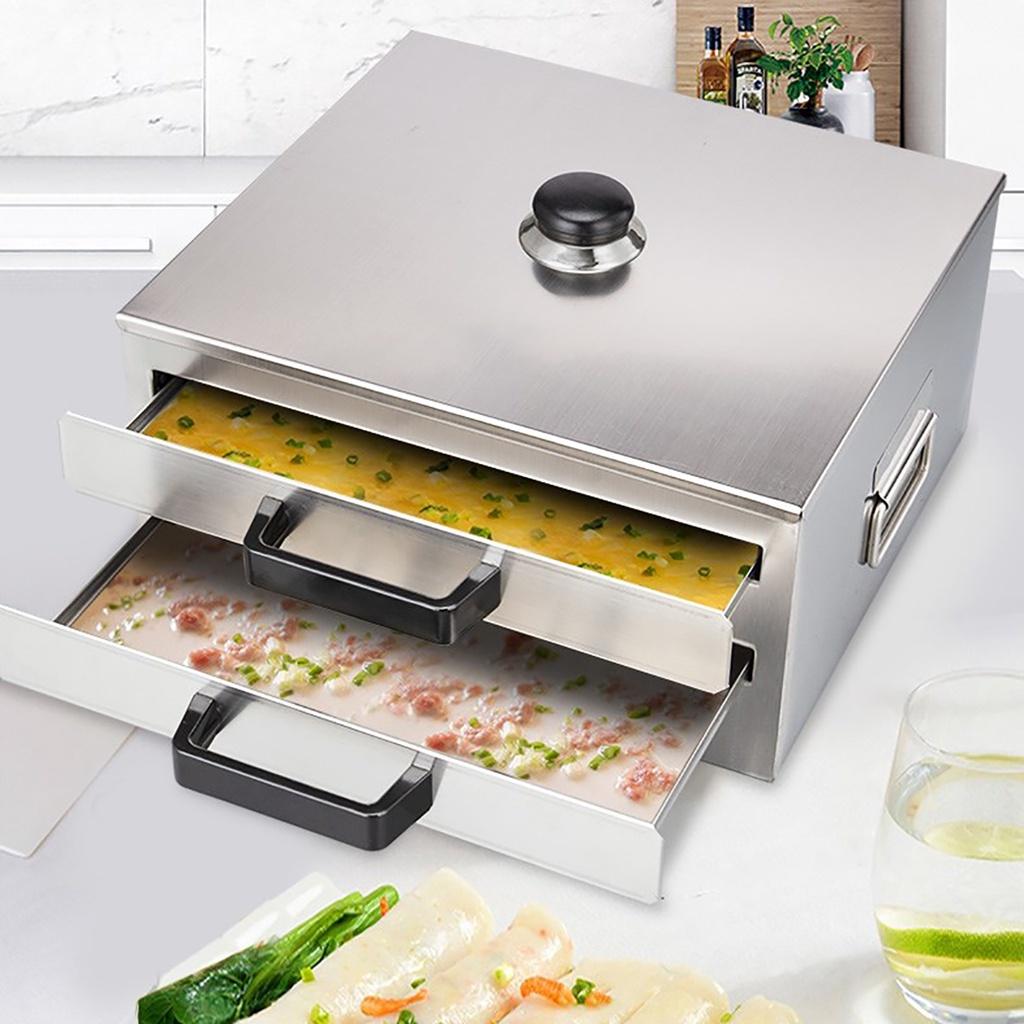 Household 1-2-layer Vermicelli Roll Steaming Furnace Steamer 304 Stainless Steel Rice Noodle Roll Steamed Bun Steam Machine