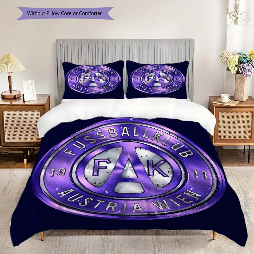 

FK Austria Wien Pattern Bedding Quilt Set Quilt Cover Pillowcase Home Decoration Birthday Gift (1 * duvet cover + 2 * pillowcase, without core) 135x200cm
