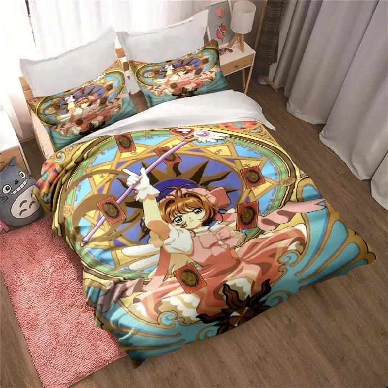 Anime Cardcaptor Sakura Comfortable Duvet Quilt Cover Pillowcase Bedding Set Children Bedroom Decoration Home Textile