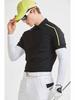 NEVERMINDALL Shoulder Asymmetrical Line Point Polo Shirt_Nm04Sts871Bk
