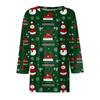 Women's Tops Seven Sleeve Shirt Round Neck Loose Christmas Snowman Christmas Tree Printed T-Shirt