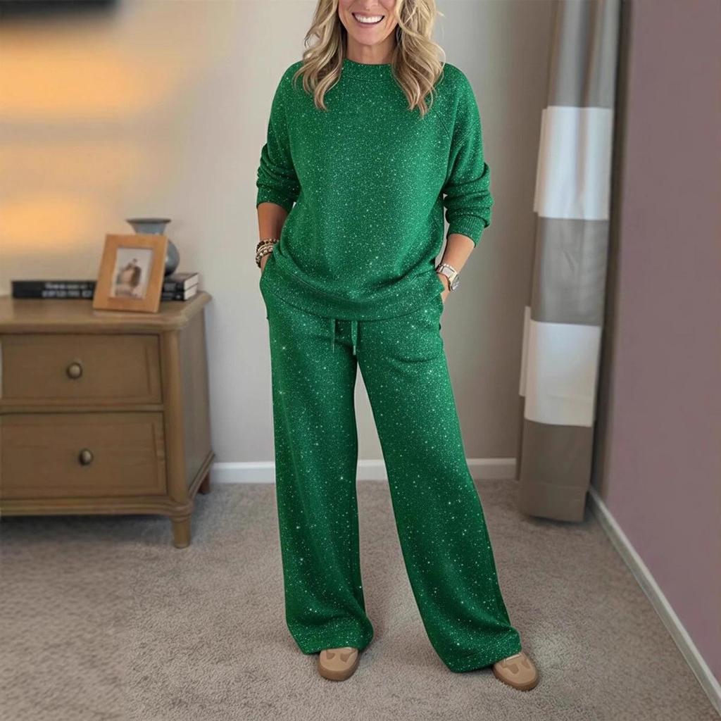 2025 Glittery Hoodie & Pants Set - Shiny Two-piece Outfit for Festivals