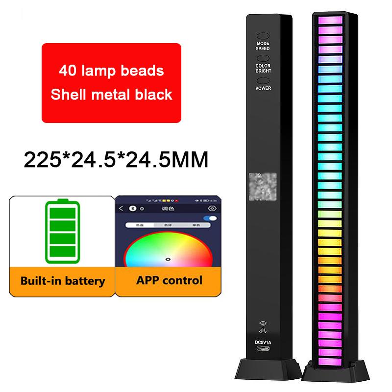 LED RGB Strip Light Music Sound Control Pickup Rhythm Ambient Lamp Atmosphere Night Lights For Bar Car Room TV Gaming Decoration